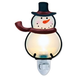 Current Christmas Night Light - Snowman Christmas Nightlight Plug Into Wall, 6" Stained Glass, Holiday Decorations, Winter Home Décor