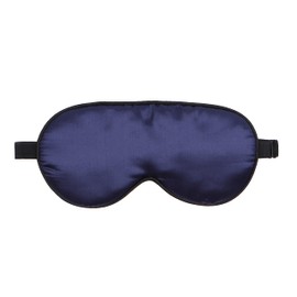 Everest Essentials Silk Sleep Mask with Adjustable Strap, Blocks Out Light and Helps Sleep Better | Eye Mask for Yoga, Shift-Work, Migraines, Puffy Eyes | Blindfold Comes in a PE Zip Bag (Navy Blue)