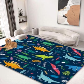 kksme Large Area Rug 5'x6' Carpet for Bedroom Living Room Kids Room Home Decor Rugs Mat Non Slip Cartoon Dinosaur