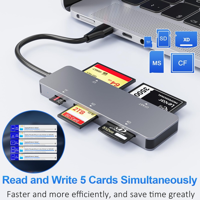 CFast Card Reader 5 in 1, USB-C CFast 2.0 Card