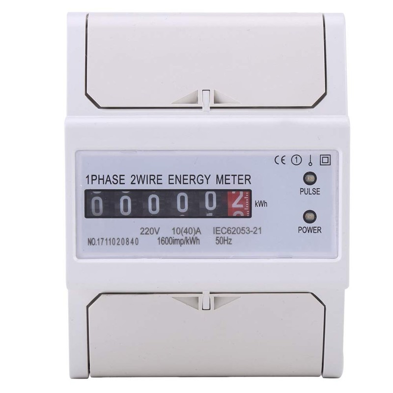 Energy Meter 1 Phase 2 Wire DIN Rail Electronic Energy