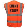 Event Staff Orange Hi Vis Viz Safety Vest Waistcoat Reflective