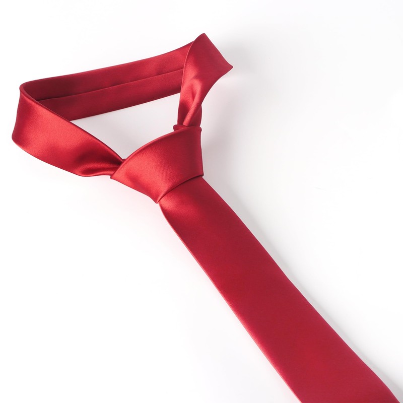 DR. ANISON Red Skinny Tie Men Women 2" (5CM) Slim