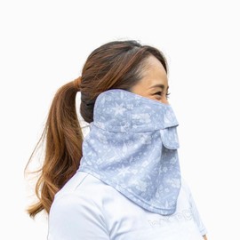 [White Beauty] WhB No Suffocating UV Face Cover, CH Type (Paisley, Floral) UV Face Mask, Protects Against UV Rays, Ears, and Neck, grey (floral)