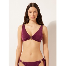 CALZEDONIA Woman's Tank-Style Swimsuit Top Timeless Diva in Bordeaux, Size L