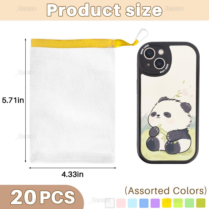 AUEAR, 20 Pack Handmade Soap Exfoliating Mesh Pouch Saver Bag