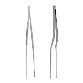 HIC Kitchen Saute and Plating Tong Set, Stainless Steel, Set of 2