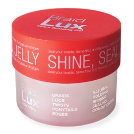 Braid Lux Braiding Gel Braids, Locs, Twists with Castor Oil, Keratin, Biotin, and Olive Oil - High Shine, Sealing Non-Flaking, Non-Greasy Scented Frizz Tamer for All Hair Types, 32 Ounce, Original