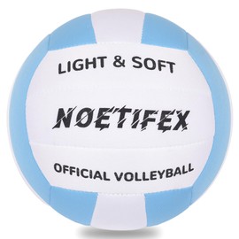 Noetifex Soft Indoor Volleyball, Ultra Soft Fabric Lightweight Volleyball for Safe & Quiet Practice, Ideal for Kids Youth Beginners Indoor Home Yard Training Games (Deflated)
