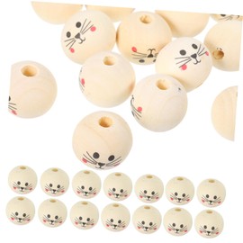 Operitacx Pack of 50 Round Beads Hoop Kit Charms Spacer Beads Pins Necklace DIY Home Decor Wooden Beads for DIY Wooden Beads for Making Bracelets