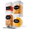 BPC Stackable Kitchen Containers Crystal Clear Plastic Containers for Dry