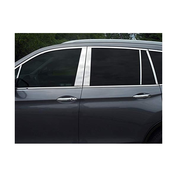 Stainless Polished Chrome Pillar Post Trim (Includes Front Pillar Behind