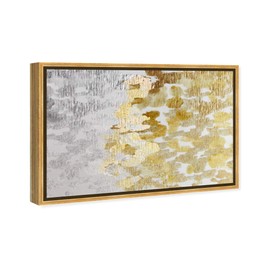 The Oliver Gal Artist Co. Abstract Premium Wall Art Canvas Prints Modern Home Décor 'Gold vs Platinum' - 15" x 10", Gold, Gray