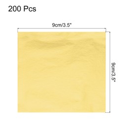 MECCANIXITY 200 Pcs Gold Leaf Sheets 3.5" x 3.5" Imitation Gold Foil Sheets for Crafts,Picture Frames,Sculpture,Nails and DIY Arts Decoration,Champagne Gold