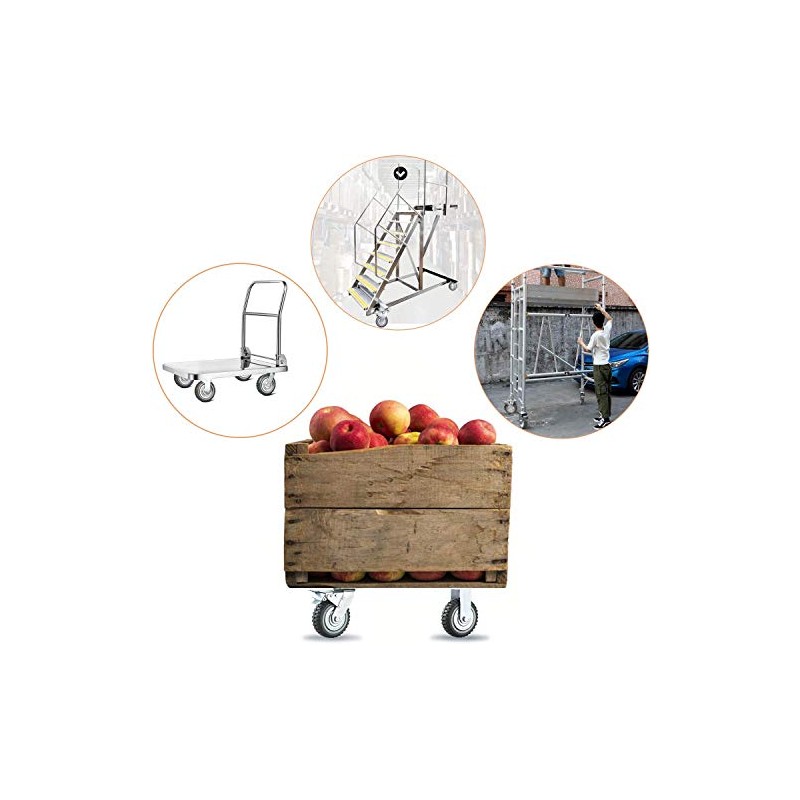 Mateda 8 inch All Swivel Caster Wheels, Heavy Duty 4Pcs