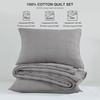 HORIMOTE HOME 100% Cotton Quilt Set King Size, Grey Pre-Washed