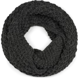 styleBREAKER Unisex Knitted Loop Scarf Chunky Knitted Plain Tube Scarf Winter Knitted Scarf Chunky Knit Scarf 01018157, darkgray