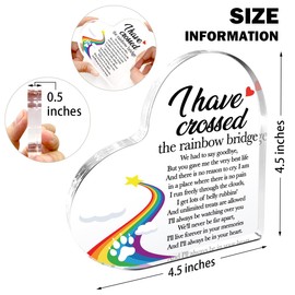 Loss of Dog Sympathy Gifts, Sympathy Gift for Loss of Pet, Rainbow Bridge Pet Dog Loss Sympathy Gift Dogs Memorial Acrylic Heart Plaque