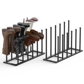 HzTinT Boot Rack, 19.5 Inches Boot Rack Organizer Tall Boots, Stainless Steel Boot Storage Holder, Free Standing Boot Racks for 12 Pairs Entryway, Closet, Black, 2Pack