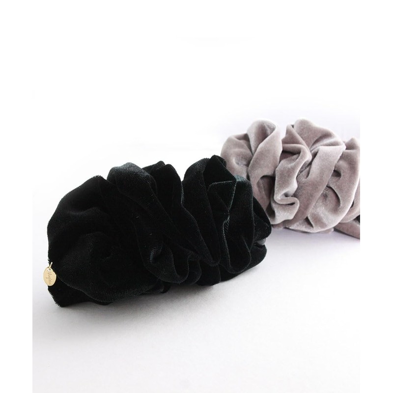VINGTAINE H-736-gg Velvet Ruffle Banana Clip Simple Office Hair Accessory