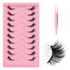 VONJUMA 10 Pairs Half Eyelashes Natural False Eyelashes Clear Band
