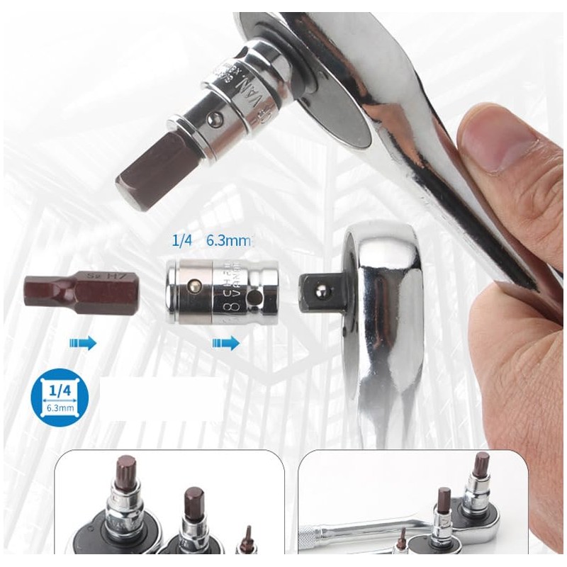 Screwdriver Bit Adapter, 2 Pcs 1/4" Square Drive To 1/4"