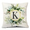 Snylcee Monogram Letter K Throw Pillow Covers Floral 18x18 Inch,