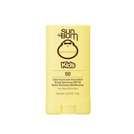 Sun Bum Kids SPF 50 Face Sunscreen Stick – Clear Broad Spectrum Protection with Vitamin E, Reef Friendly Formula (Without Octinoxate & Oxybenzone) - Travel Size 0.53 oz