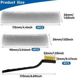 8 Stk Metall Kupfer Rohrreiniger, Rohrreiniger-Bürsten-Set, Kupferrohr-Reinigungsset, Bohrer-Ersatzbürstenblätter, für elektrische Bohrerreinigung, mit Vollmetall-Bohrerrohrreinigungsbürste