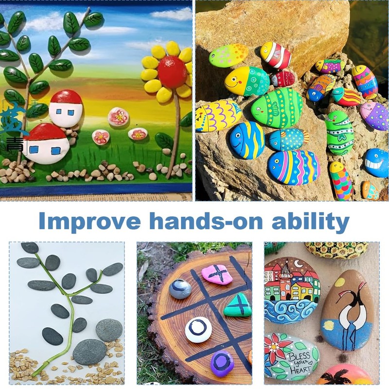 LuLiyLdJ 20 Pieces Painted Pebbles, Flat Stones, Stones, Pebbles Beach