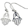Hamsa Hand Earrings Sterling Silver Hamsa Hand Dangle Earrings