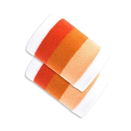 BIUDECO 2pairs Breathable Sweatproof Cotton Wristbands for Sports Moisture-Wicking for Yoga Gym and Coral Red