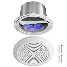 V2262-50 7 Inch Bathroom Exhaust Fan, 50 CFM Quiet Ceiling Vent Fan, 1.0 Sones Low Noise Extractor for 8" Opening, Through Wall Exhaust fan for Home, Bathroom, Laundry and Garage