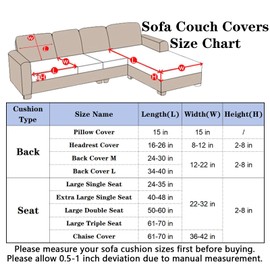 VFUX Soothing Home Sofa Covers, Sofa Hero Covers, Wear-Resistant Universal Couch Covers Washable Stretch Sectional Couch Cushion Covers (White,Large Triple Seat Cover)