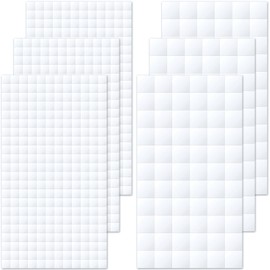 Joez Wonderful 6 Sheets Foam Adhesive Squares, 990pcs Total Double Sided Self Adhesive Dots, Precut Squares Strips Foam Tape for DIY Arts & Crafts, 2 Sizes (0.47in/12mm, 0.24in/6mm)