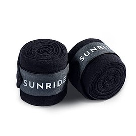 Sunride Bandages for Horses, Stabilise Tendons and Ligaments - Breathable, Temperature Regulating (Set of 2, Black)