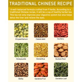 Olvvla Liver Care Chrysanthemum Cassia Seed Tea - 6g X 20 Count Tea Bags for Healthy Liver - Daily Nourishing and Detox - Stress Relief