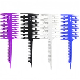 Highlighting Comb and Dyeing Hair Brush, 4Pcs Double Sided Wide Fine Tooth Teasing Rat Tail Comb Set, Professional for Instant Styling and Hair Coloring Balayage for Women (4 Colour)