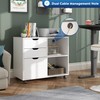 DEVAISE 3-Drawer Wood File Cabinet, Mobile Lateral Filing Cabinet, Printer