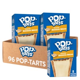 Pop-Tarts Toaster Pastries, Breakfast Foods, Kids Snacks, Frosted Banana Bread (96 Pop-Tarts)