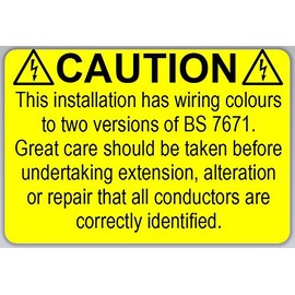Harmonised Cable Colour Warning Labels | 76 X 51mm | ELECTRICAL SAFETY Labels