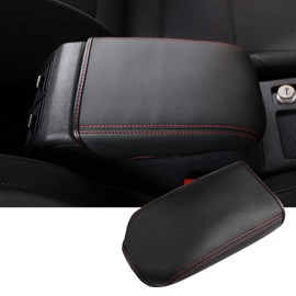 Centre Armrest Cover for Golf 7 MK7 2013-2019 Car Armrest Centre Console Protection Box Lid Box Leather Protective Case (Red Line)