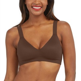 SPANX Bra-Llelujah! Lightly Lined Bralette - Bralette for Women - Pullover Style - All-Hosiery Smoothing Back Chestnut Brown MD One Size