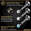 KJM Fashion Bioflex Labret 1.2 mm 16 g Crystal Ball