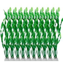 Haolake 10PCS Artificial Seaweed Water Plants 12 Inch Plastic Kelp Grass Fish Tank Decoration for Household and Office Aquarium Simulation Decor