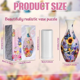Silipull 3D Puzzle Vase Puzzle Flower Vase Crafted from 160 Curved Plastic Puzzle Pieces