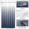 Nesphy No Hook Ombre Navy Blue Shower Curtain with Snap-in