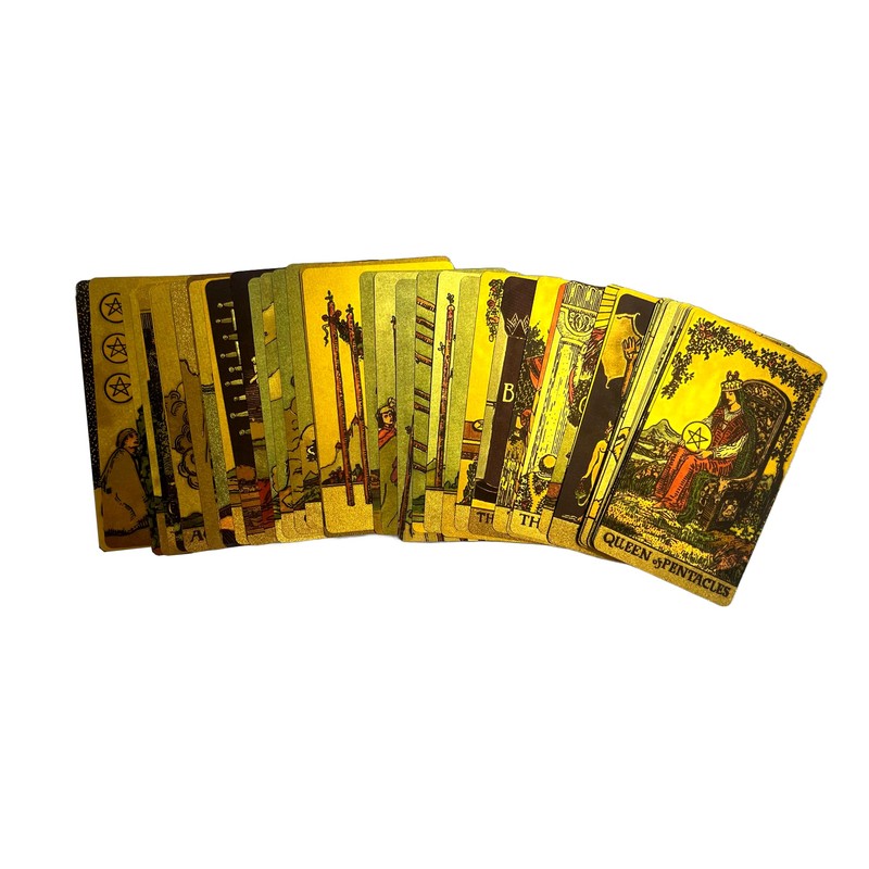 Vieux Monde Express Gold Foil Tarot Deck | Premium Waterproof