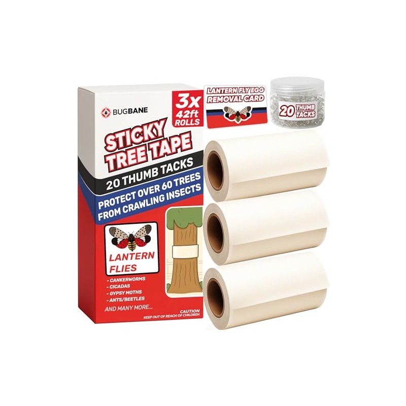 Spotted Lantern Fly Trap for Trees. 3 Sticky Fly Paper