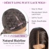 DÉBUT Long Wavy Lace Front Wigs 13x4 Middle Part Synthetic